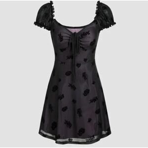 CIDER | Black and pink BRATZ Logo Sheer Cap Sleeve Mini Dress | 3XL